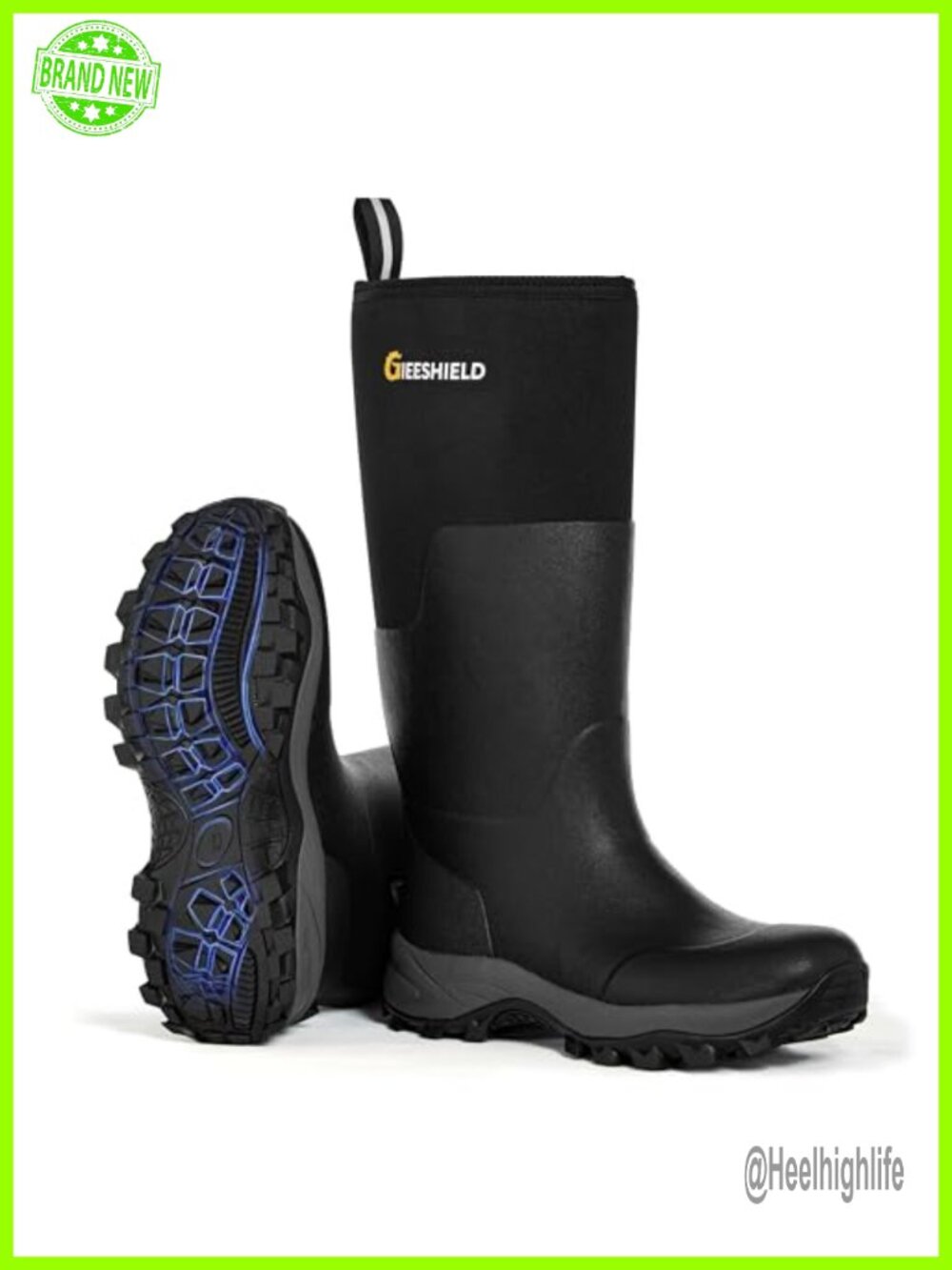 GIEESHIELD Waterproof Neoprene Insulated Rubber Boots Anti-Slip